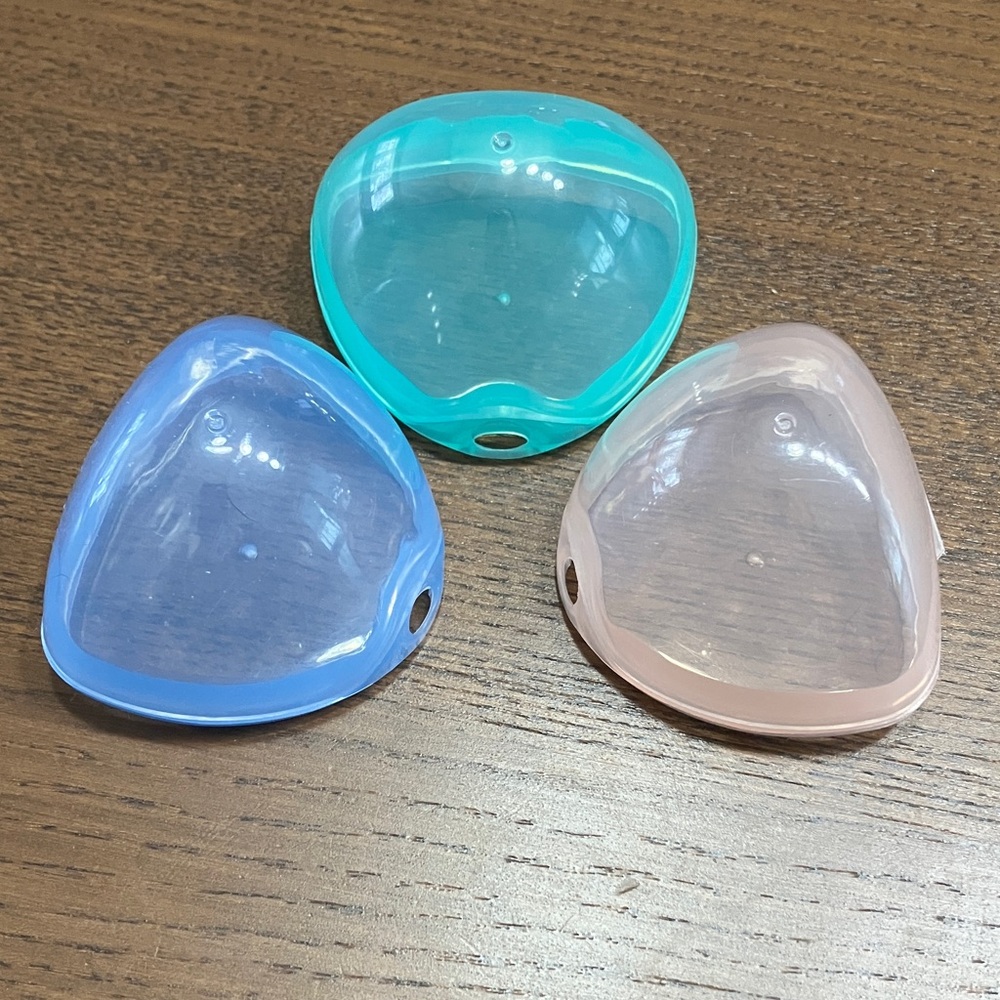 FREE w/ any purchase! Set of Three pacifier Protectors Colorful Plastic Covers